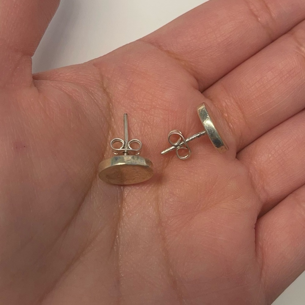 Sterling Silver Stud Circle Statement Earrings - image 7